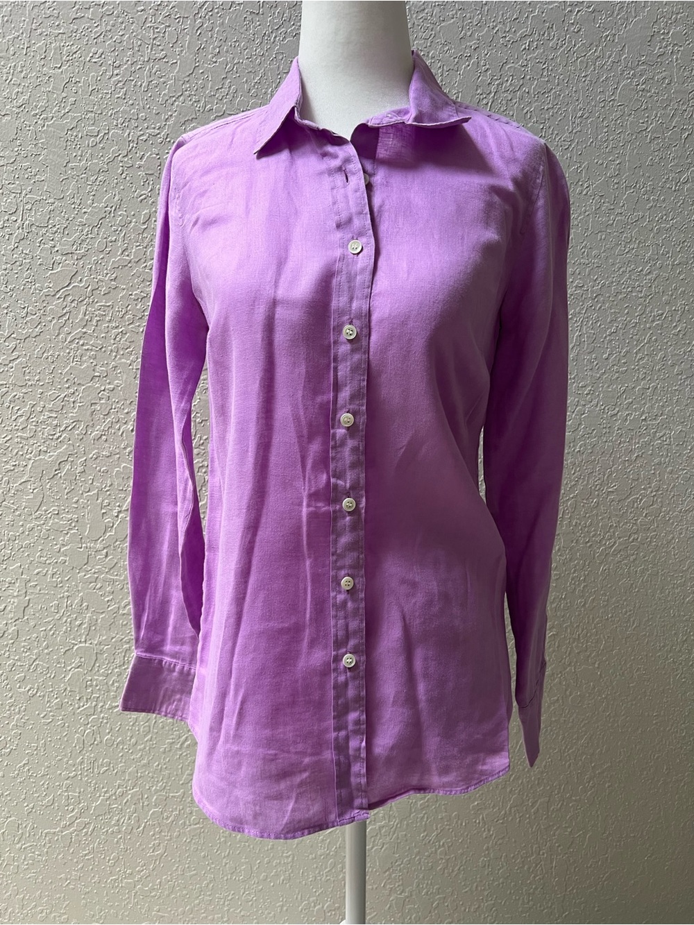 J. Crew 100% Linen Lavender Perfect Button-Down Shirt